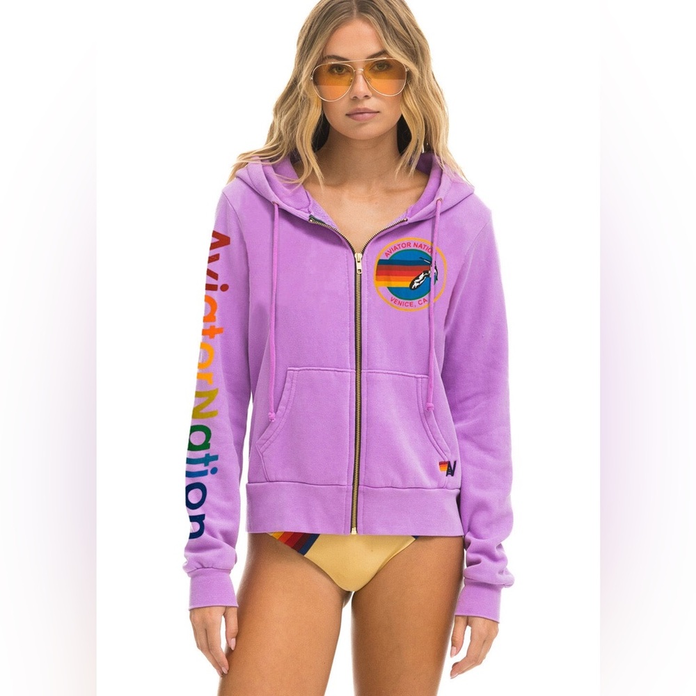 Aviator Nation Hoodie- Neon Purple